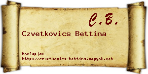 Czvetkovics Bettina névjegykártya